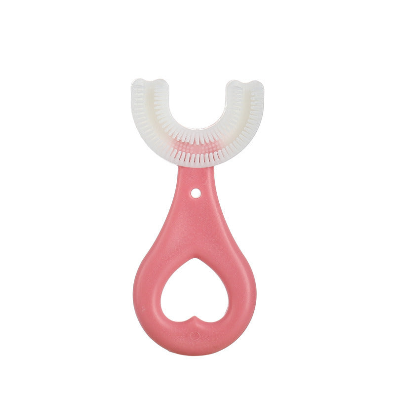 U-Shaped Children's Toothbrush Pink