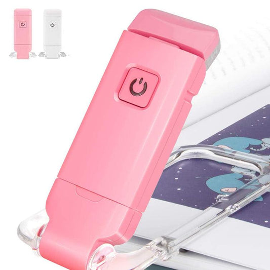 USB Rechargeable Reading Light Pink and White