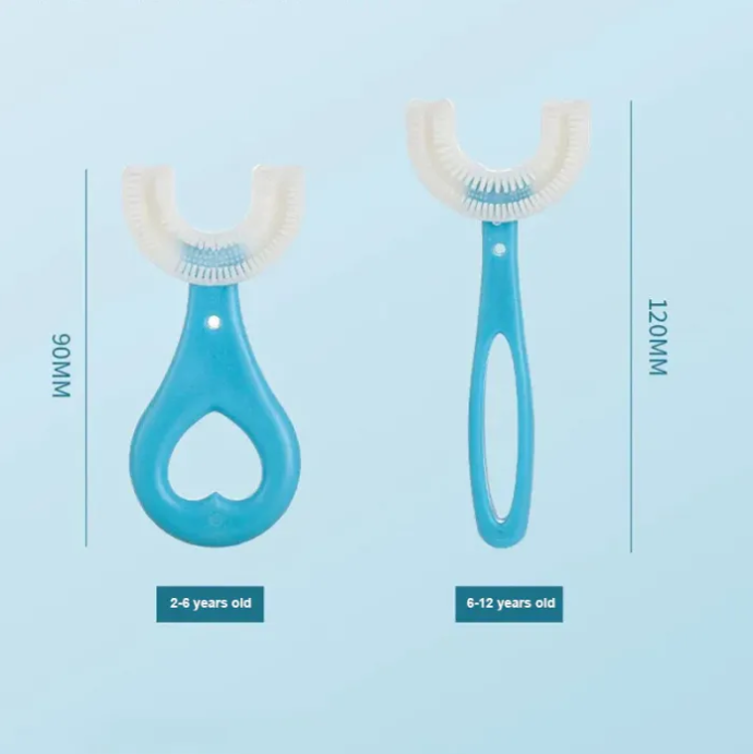 U-Shaped Children's Toothbrush Dimensions