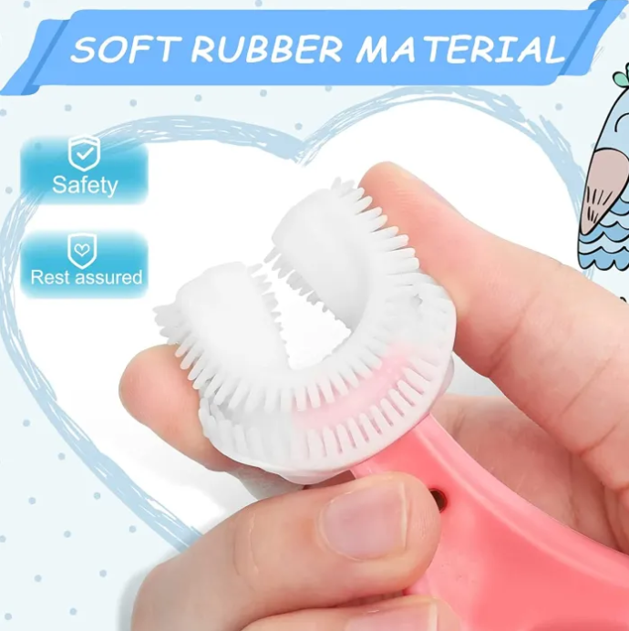 U-Shaped Children's Toothbrush Soft Rubber Material