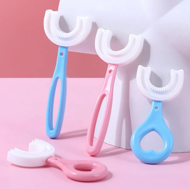 U-Shaped Children's Toothbrush Color Variations